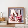 Diamond Painting -DIY Round Drill Flower Letter N