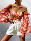 Strapless Off-The-Shoulder Blouses&Shirts Tops