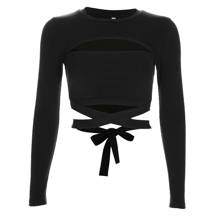 Hollow Out Long Sleeved Top