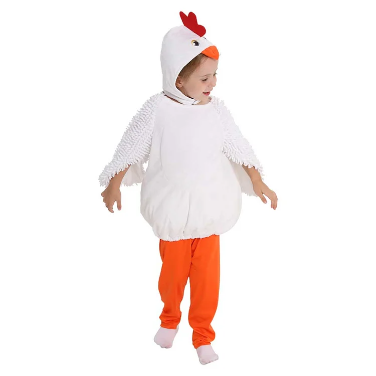 Kids Children Animals White Chicken Funny Outfits Cosplay Costume Halloween Carnival Suit