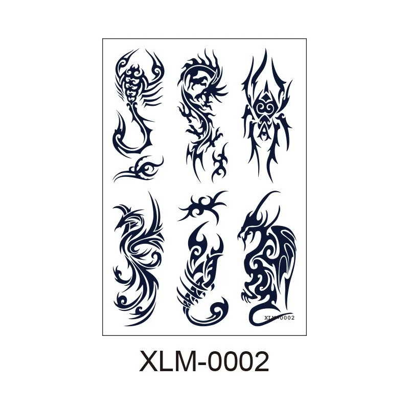 Waterproof Temporary Tattoo Sticker skull bull Cross English Letters Tatoo Fake Tatto