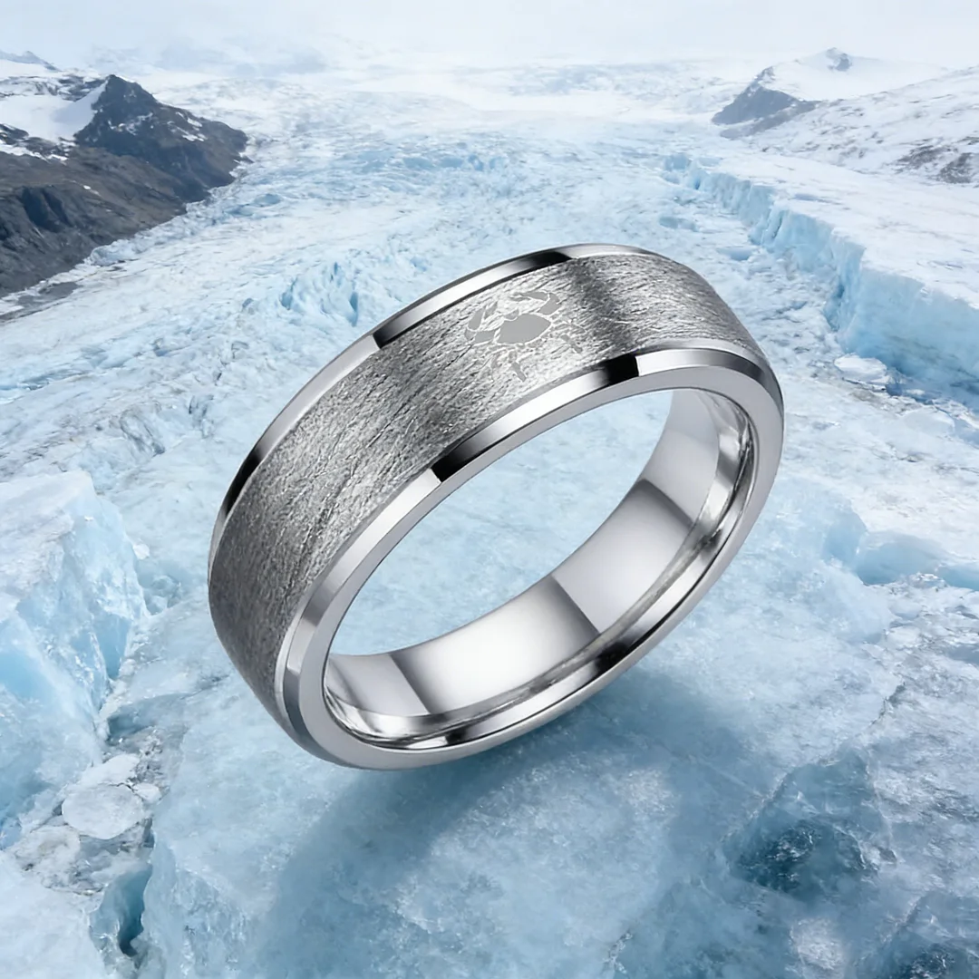 Sliver Cancer Couples Dome Tungsten Carbide Rings Open Steps Tungsten Wedding Bands 4MM 6MM 8MM Width