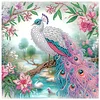 Diamond Painting-DIY Crystal Rhinestone Pink and White Peacock
