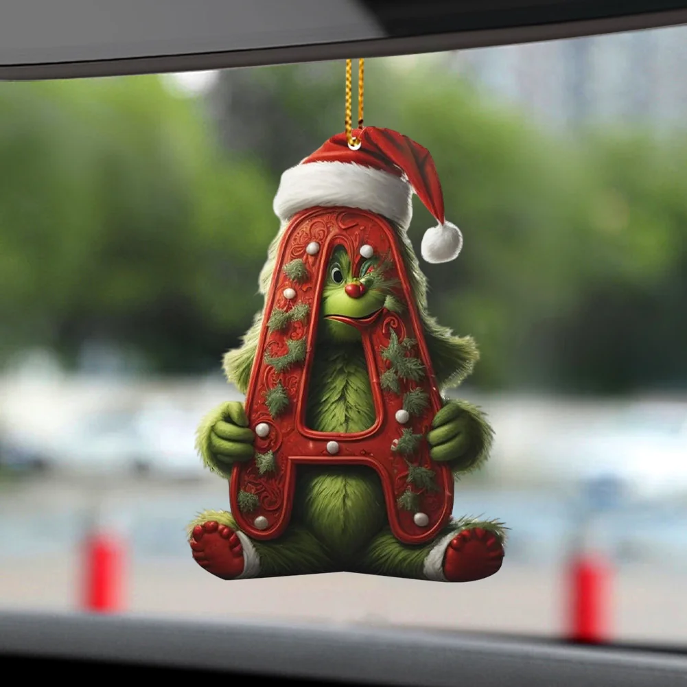 Christmas Acrylic Grinch Xmas Tree Hanging Ornament Hanging Green Monster Decor