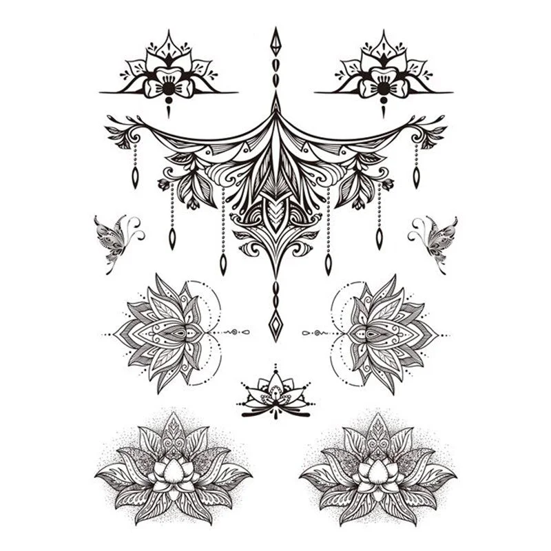 Pink Bloom Rose Water Transfer Fake Tattoo Stickers Women Body Chest Art Temporary Waist Bracelet Flash Tatoos Flower For Girl