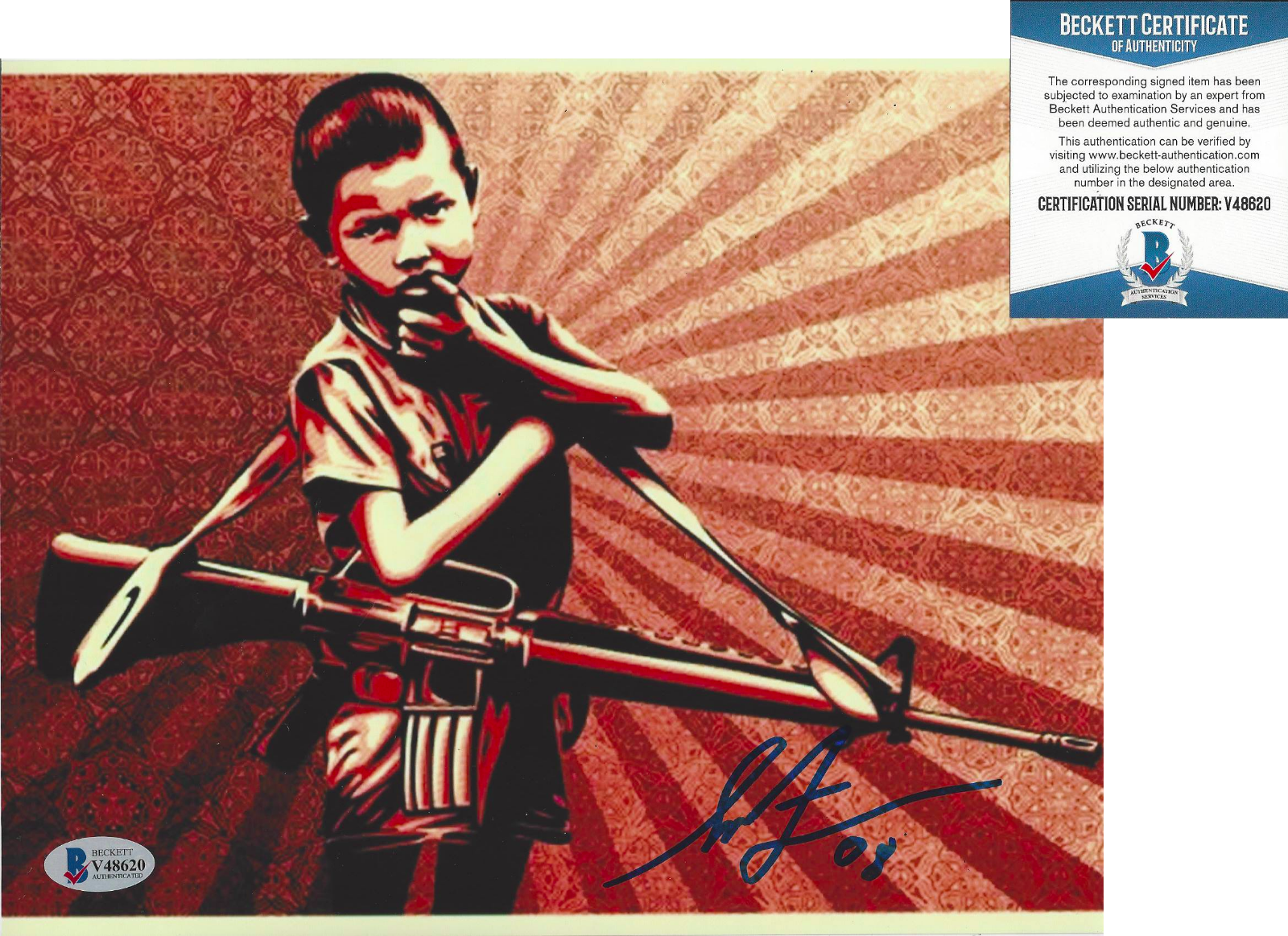 SHEPARD FAIREY STREET ARTIST SIGNED DOH 5 AL ROCKOFF 8X10 Photo Poster painting PRINT COA BAS