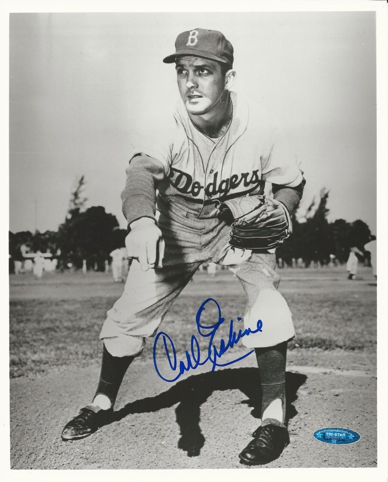 Carl Erskine Brooklyn Dodgers Signed 8X10 Photo Poster painting Tristar # 7089354