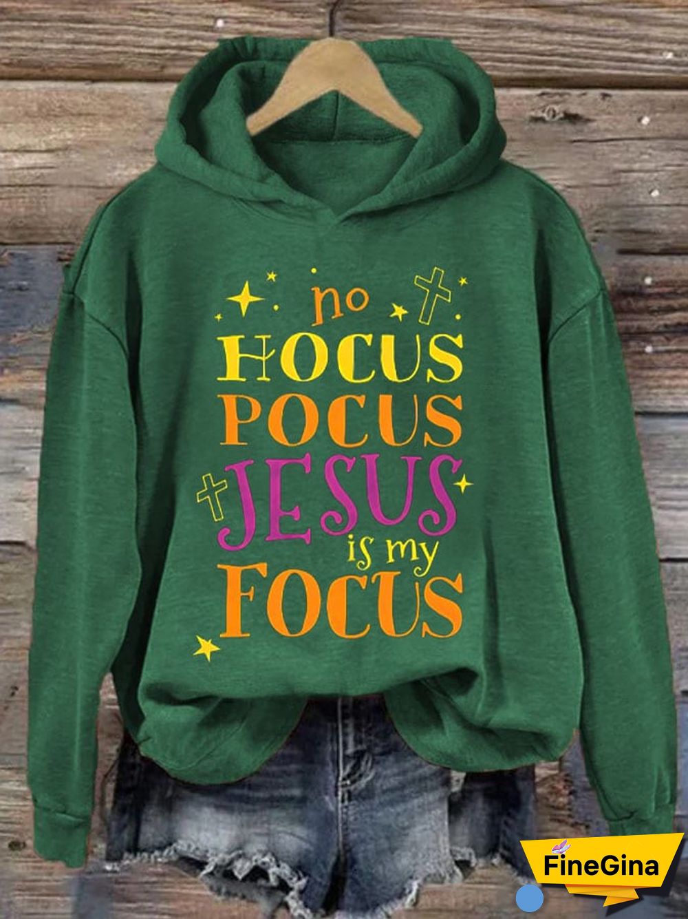 Women's No Hocus Pocus Jesus Is My Focus Halloween Hoodie