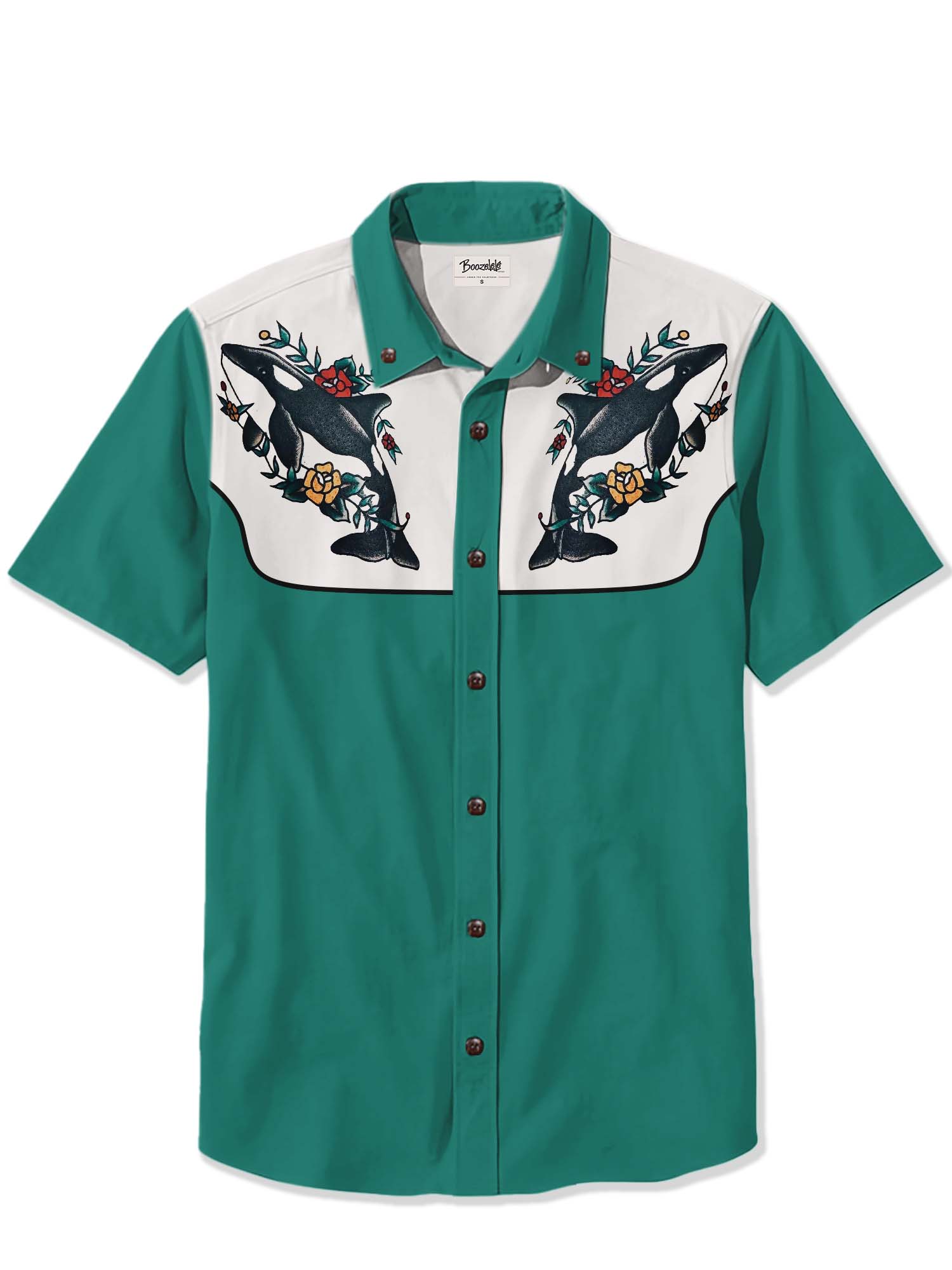 Flower And The Killer Whale - 100% Cotton Shirt