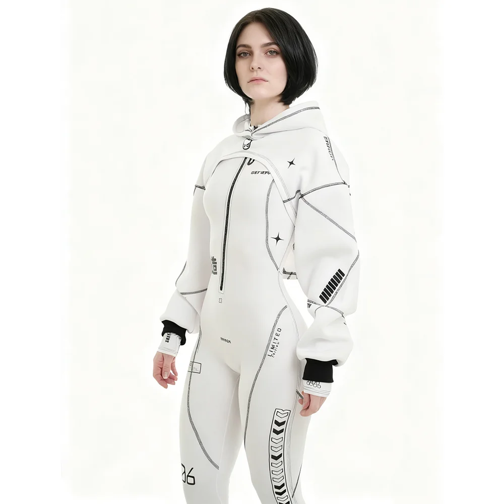 Cyberpunk Futuristic Mechanical Style Women's Sports Yoga Outfit Set