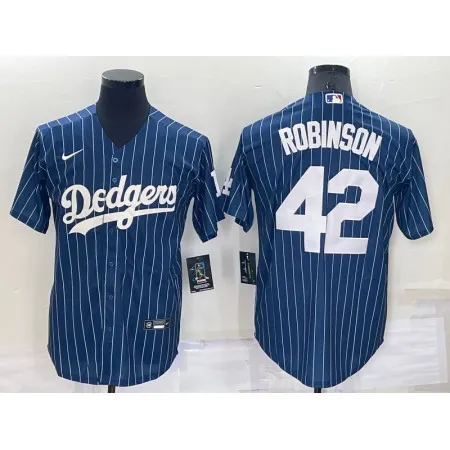 Men's Los Angeles Dodgers #42 Jackie Robinson Navy Cool Base Stitched Jersey VZY6