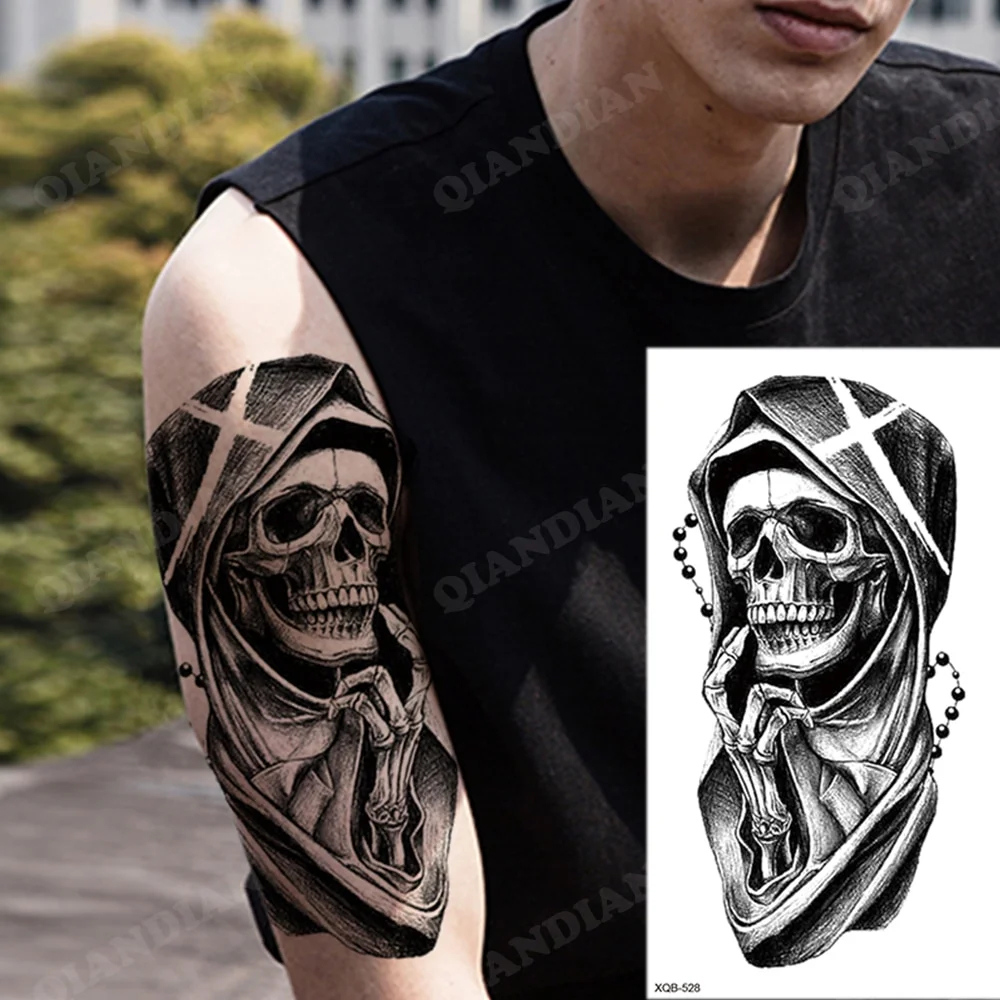Sdrawing New Waterproof Temporary Tattoo Sticker Forest Lion King Tiger Skull Flash Man Wolf Dragon Body Art Arm Fake Tattoos Women