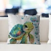 Turtle - 11CT Stamped Cross Stitch Pillowcase 45*45cm