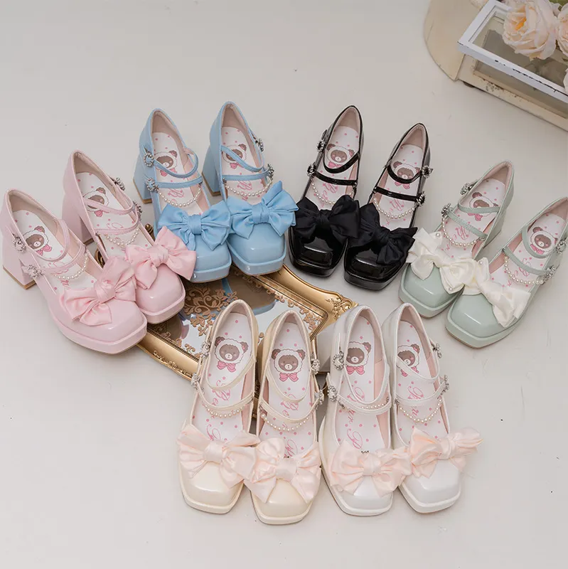 Bow Knot Mary Janes Lolita High-heeled Shoes