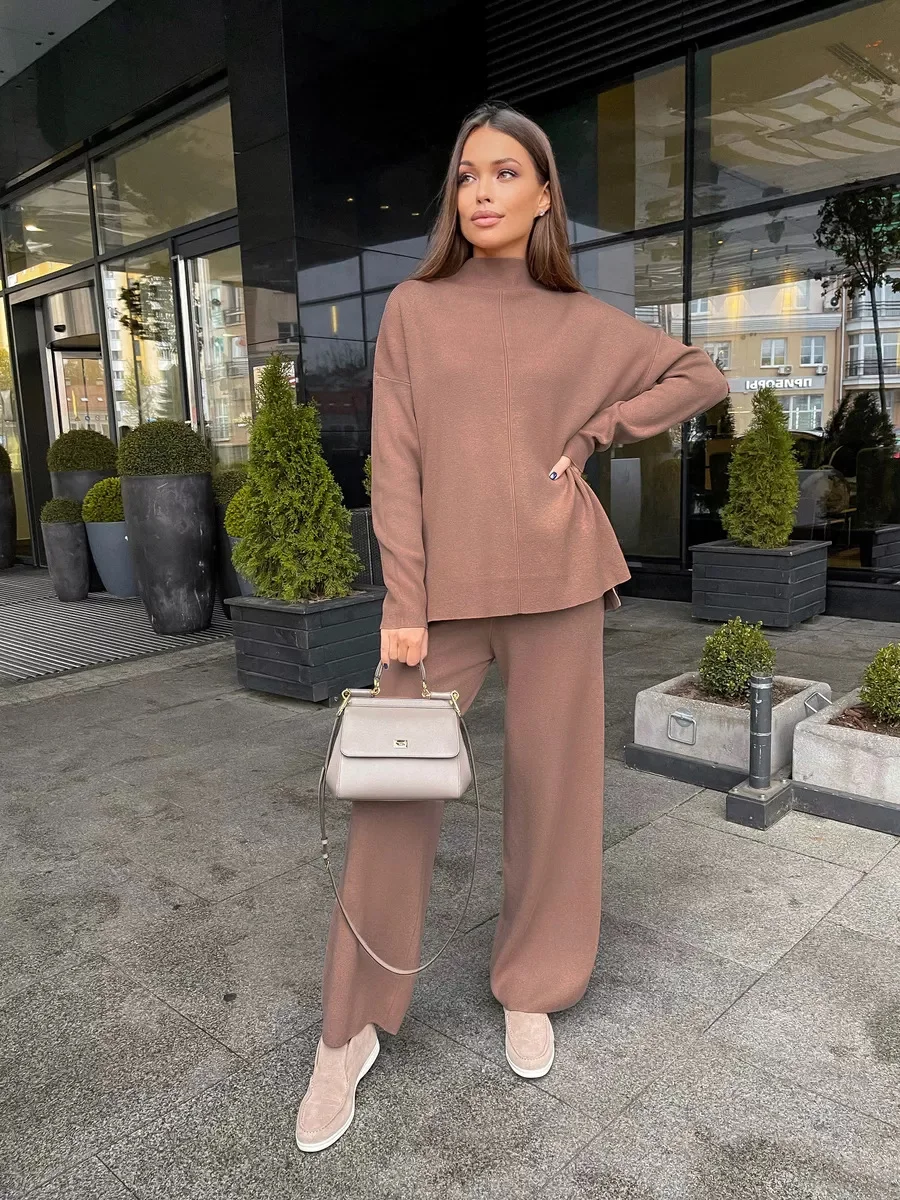 Athvotar Athvotar And Winter Long Sleeves Of Loose Casual Trousers Sweater Set Women Hot Selling Fork Set