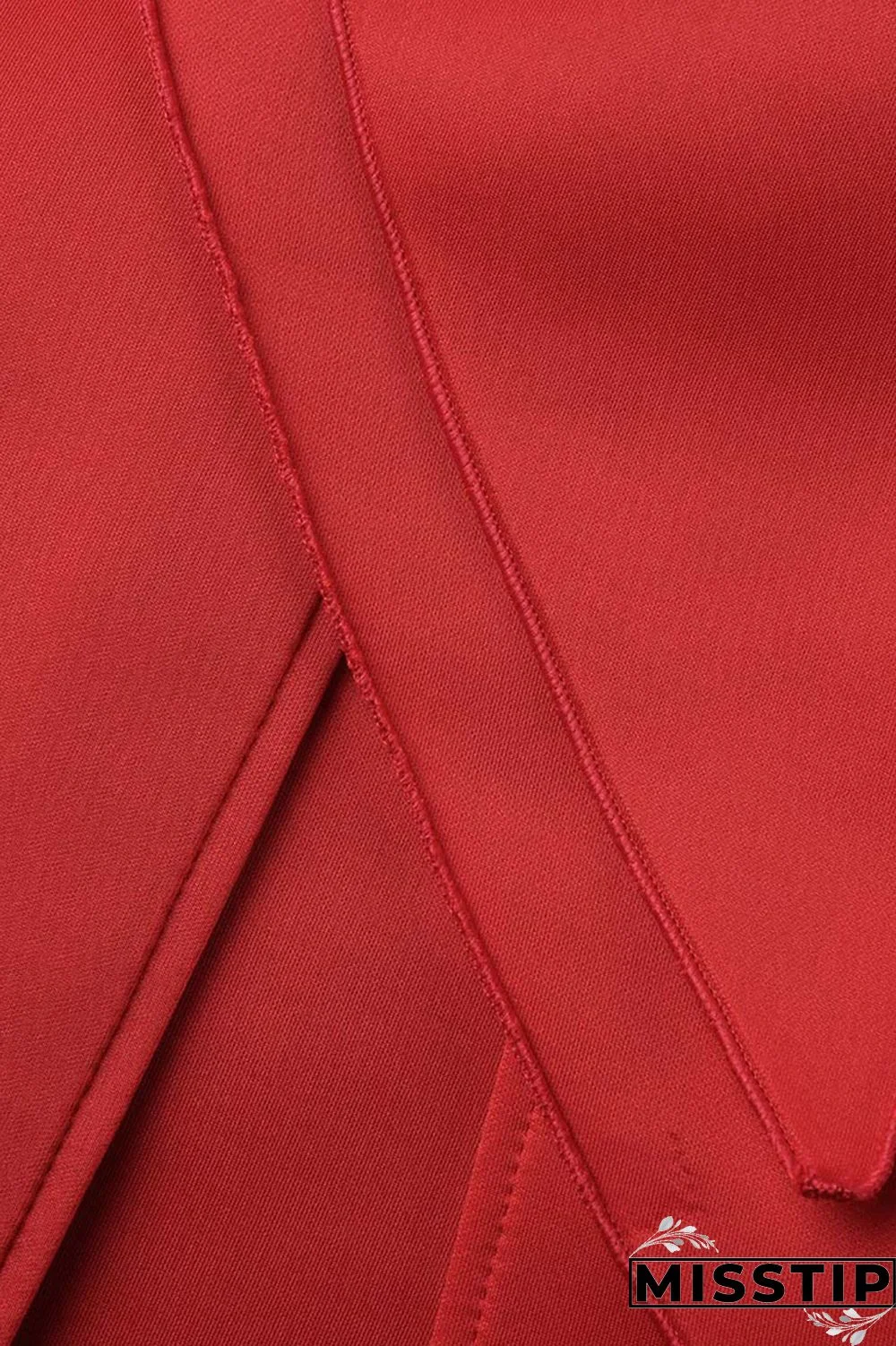 Red Elegant Solid Patchwork Flounce Asymmetrical Oblique Collar Evening Dress Dresses