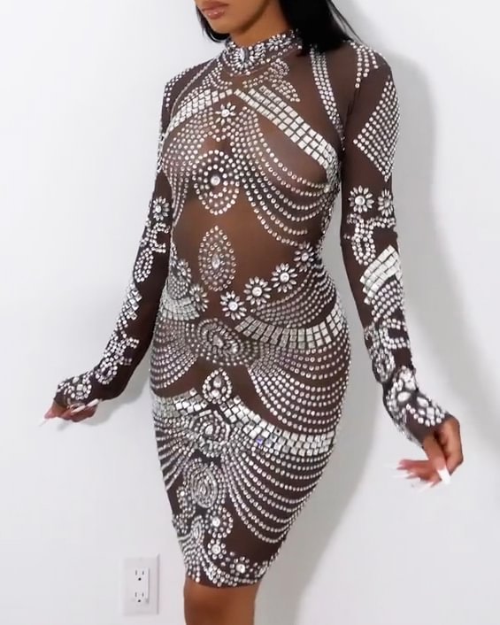 Sexy Sequin Pattern Slim Dress