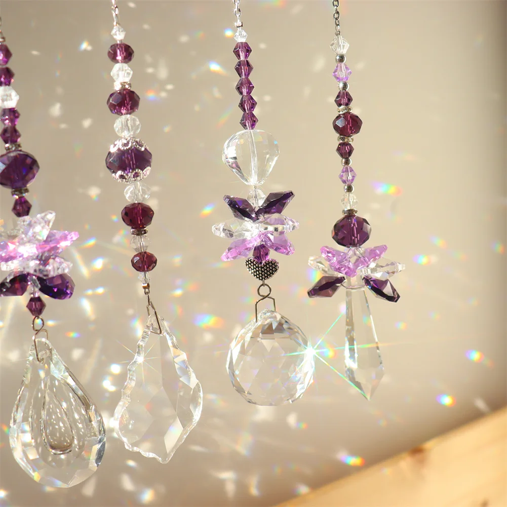 1/5pcs Crystal Wind Chime Garden Hanging Pendant Ornaments for Indoor Outdoor