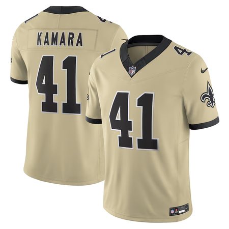 Men's New Orleans Saints #41 Alvin Kamara  Gold Alternate Gameday Golds Alternate Vapor F.U.S.E. Limited Jersey
