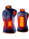Ladies heated vest, 3 heating, 4 heating zones, washable neck heating jacket