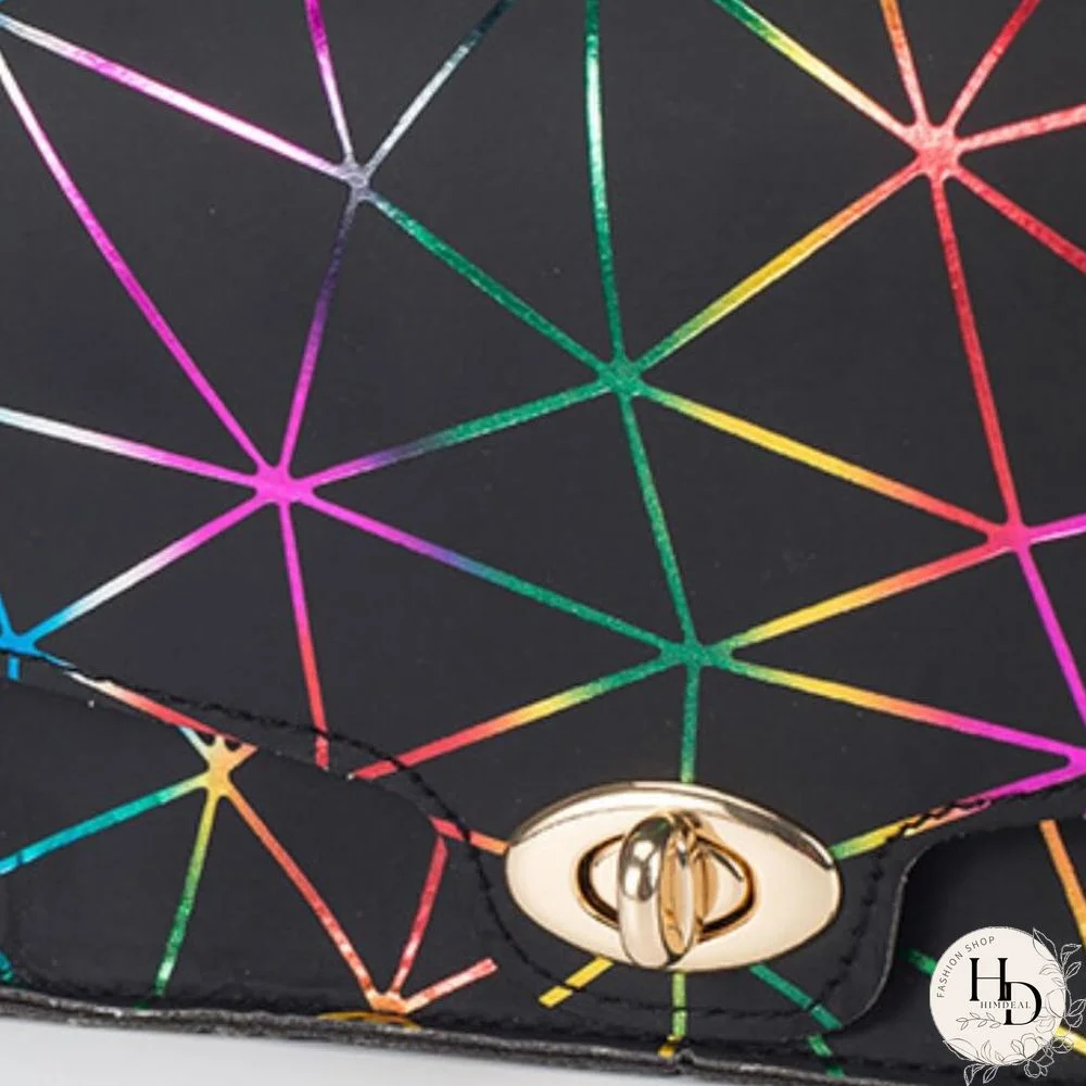 Red Fashion Casual Geometric Print Crossbody Bag