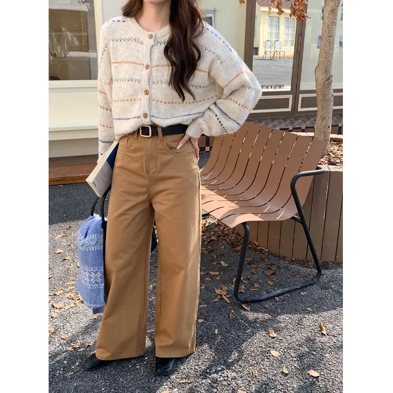 Nigikala Nigikala Morning Capture Gentle Korean Vintage Striped Knitted Cardigan Sweater ZY3654