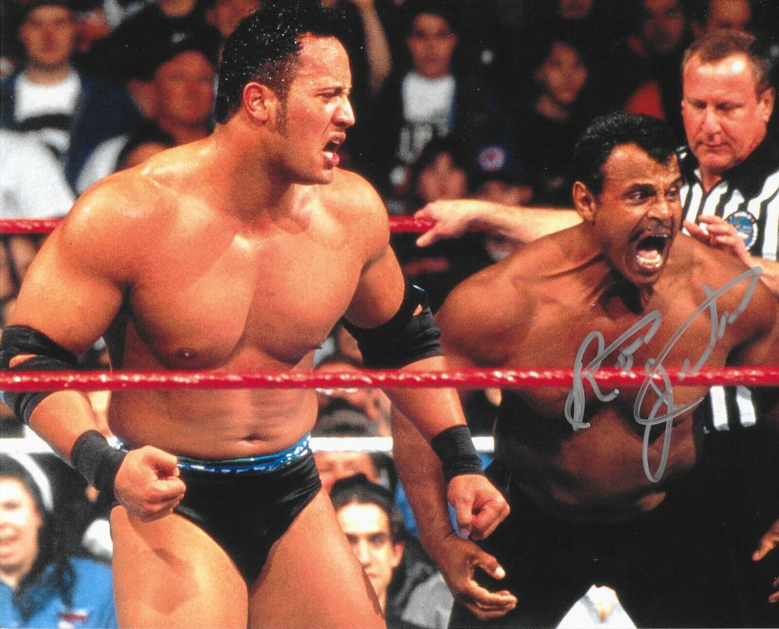 Rocky Johnson signed 8x10 Photo Poster painting WWE Rock wrestling legend autograph Leaf coa