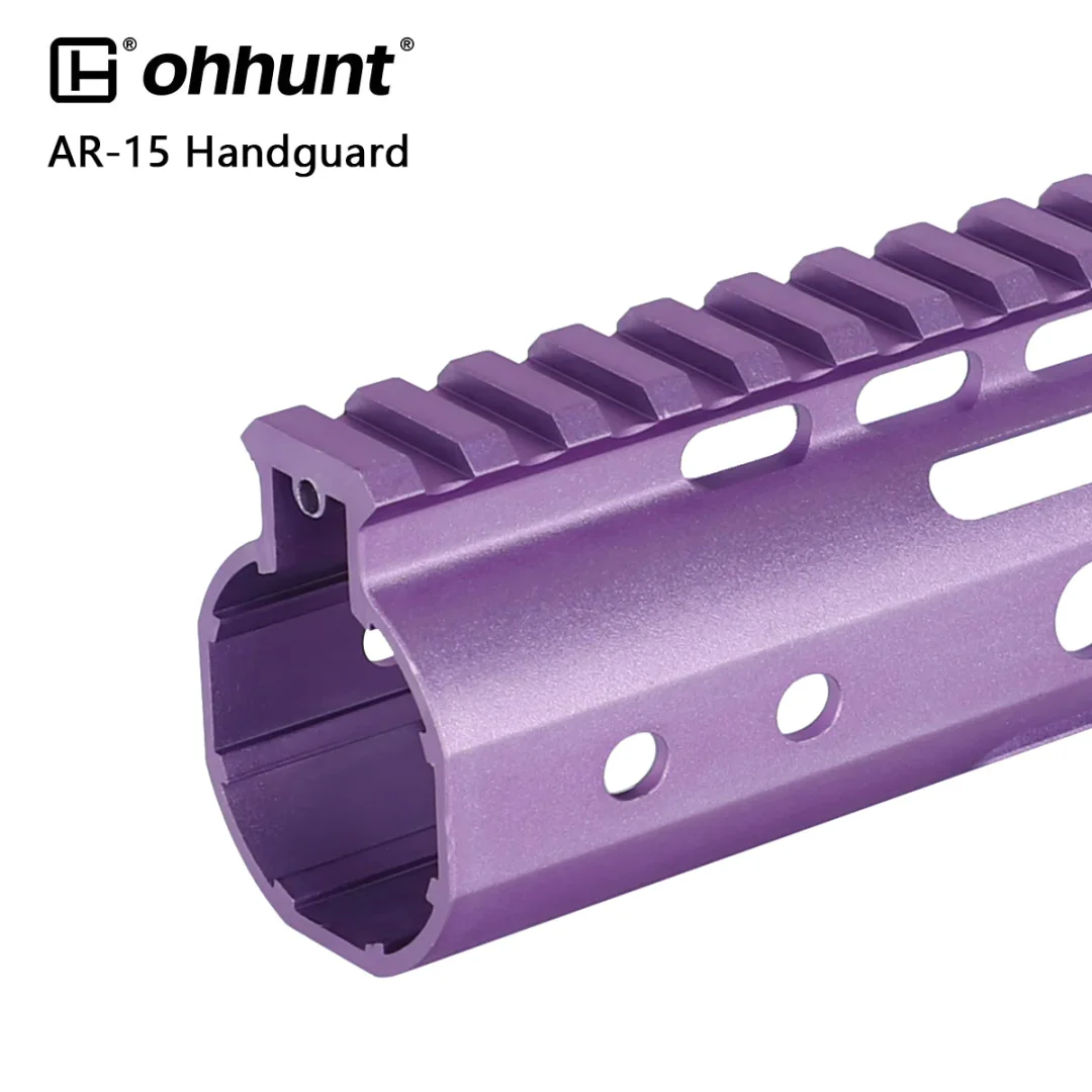 ohhunt® AR15 Colored M-lok & keymod Handguard in Desert Tan Blue Red Pink Green Golden Purple Color with Steel Barrel Nut 7" 9" 10" 12" 13.5" 15"