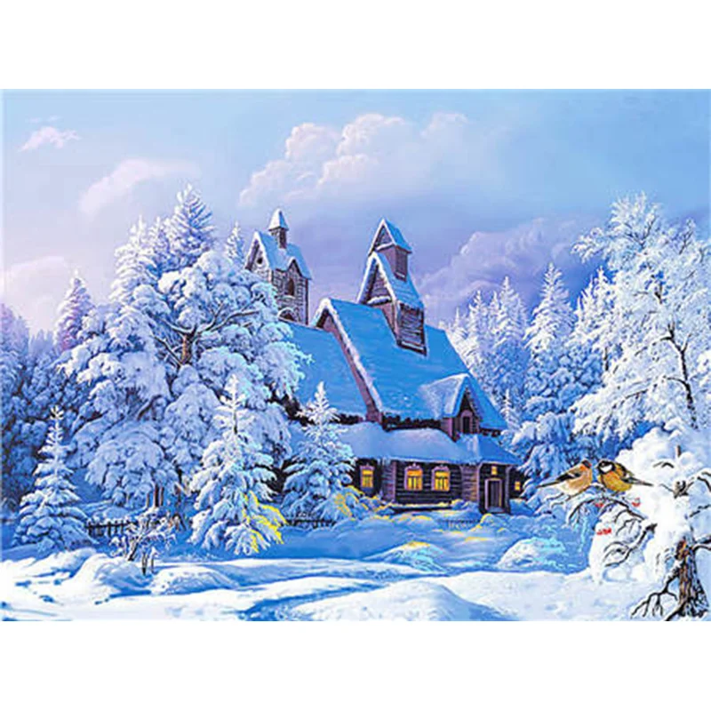 Diamond Painting - Full Round/Square Drill - Snow Scenery(30*40 - 50*60cm)