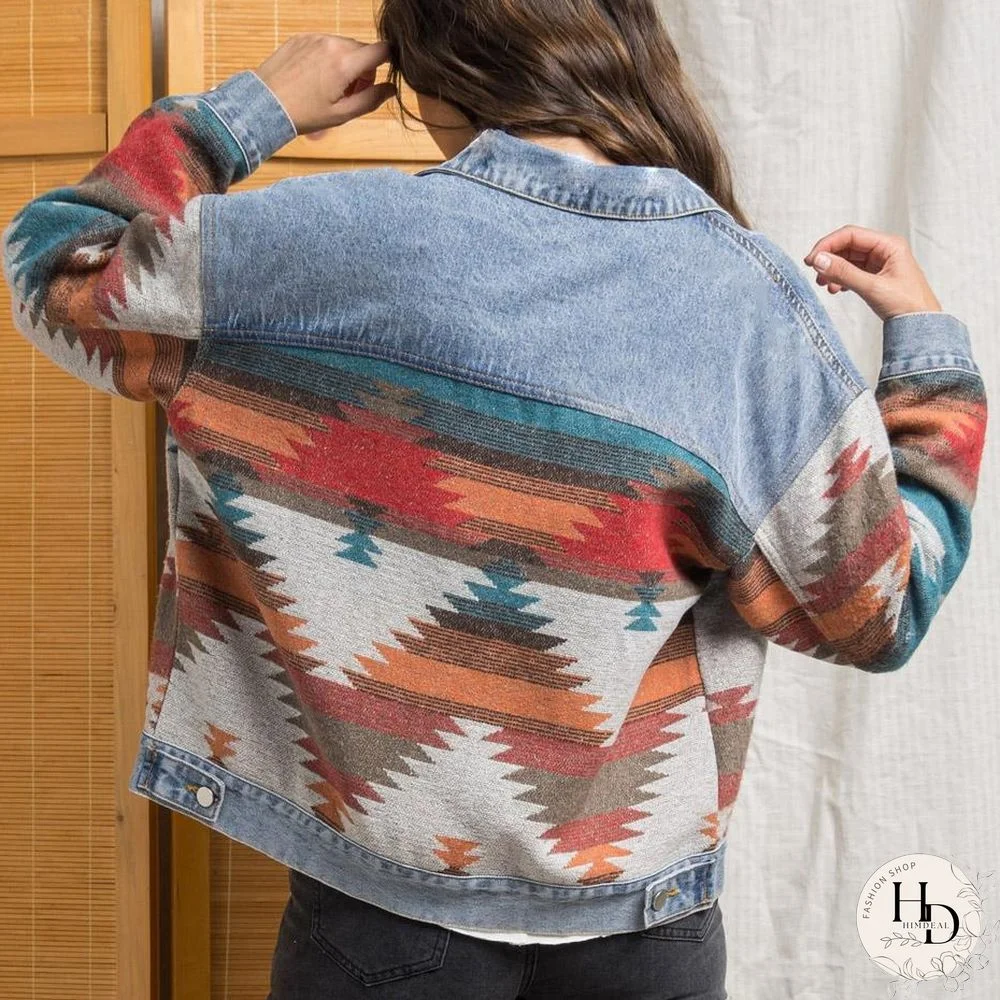 Pattern Joint Denim Jacket