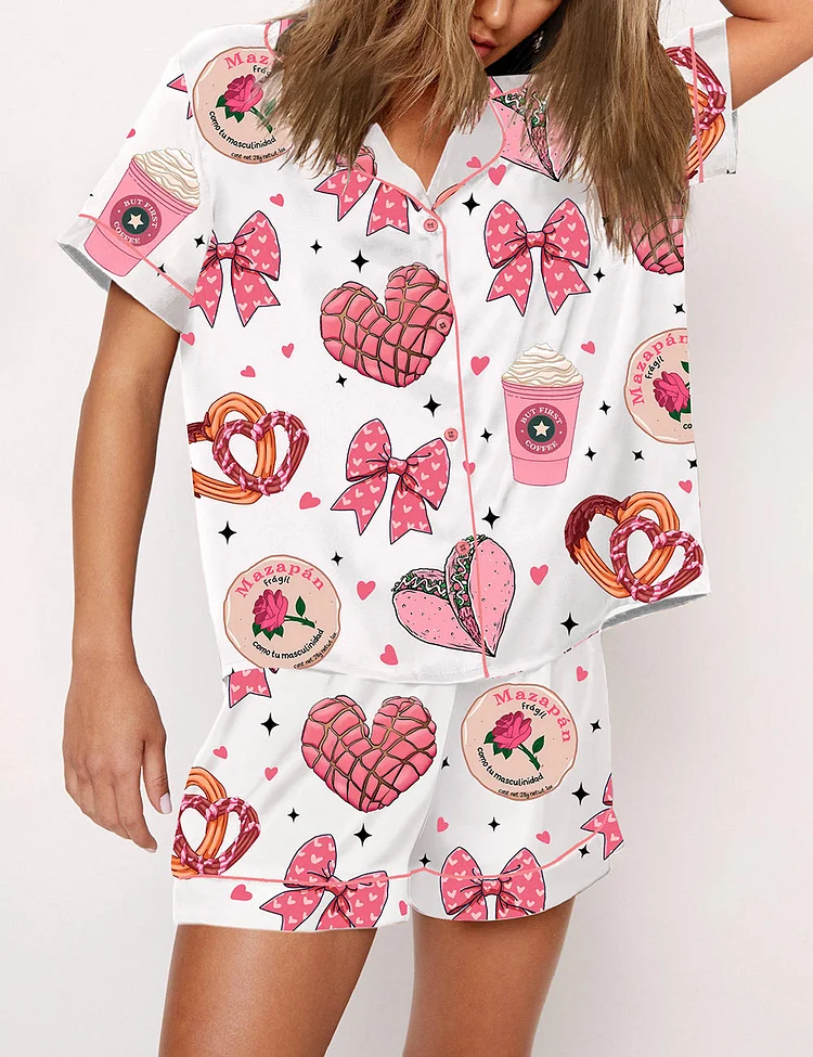 Women's Valentine Mexican Bread Lover Pajama Set