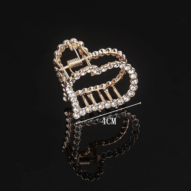 Minimalist Solid Color Alloy Inlay Rhinestones Hair Claws 1 Piece