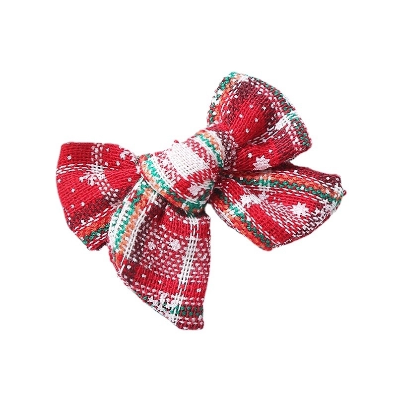 Cute Plaid Bow Knot Cloth Bowknot Hair Clip 1 Piece