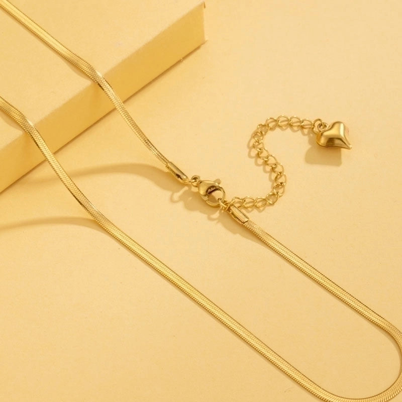 Stainless Steel 18K Gold Plated Minimalist Plating Solid Color Necklace