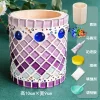 Glass Mosaic Art DIY Kit With Wood Pen Holder Square Crystal Mosaic Supplies Art Kit 