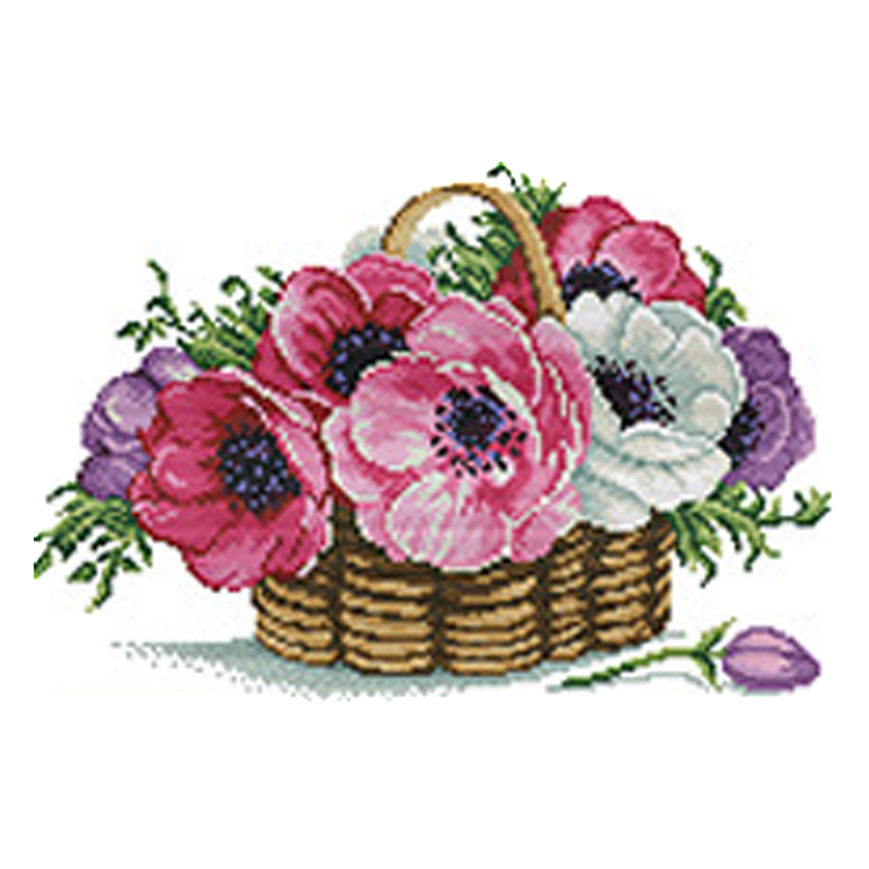 

Basket Flower - 11CT Stamped Cross Stitch - 47*35CM, 501 Original
