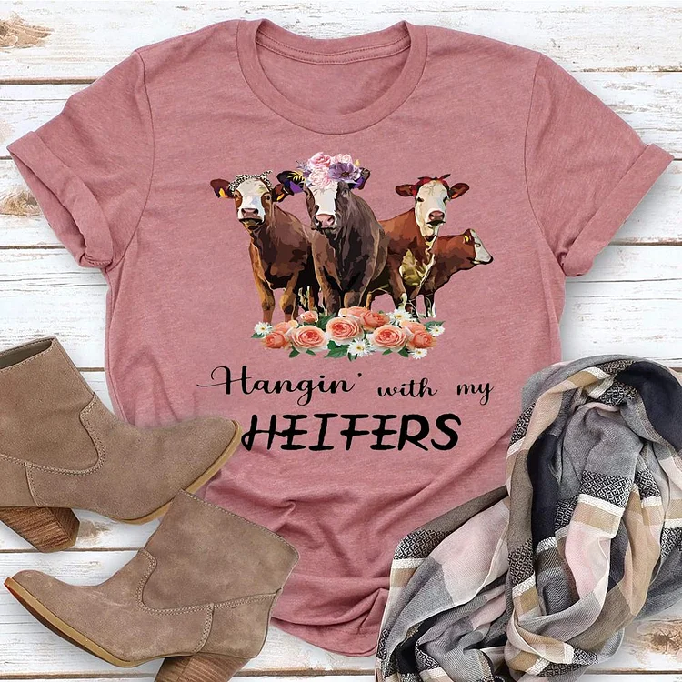 PSL - Hanging With My Heifers cow T-shirt Tee-04899