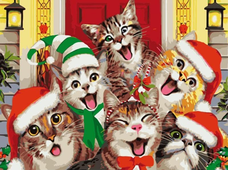 

Six Christmas Cats – Paint By Numbers - 40*50CM, 501 Original