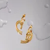 Elegant Heart Unique 18K Golden Earrings