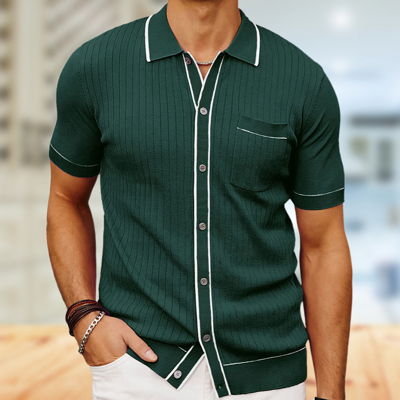 Men's Button-Up Breathable Casual Polo Shirt Everyday Comfort | ARKGET