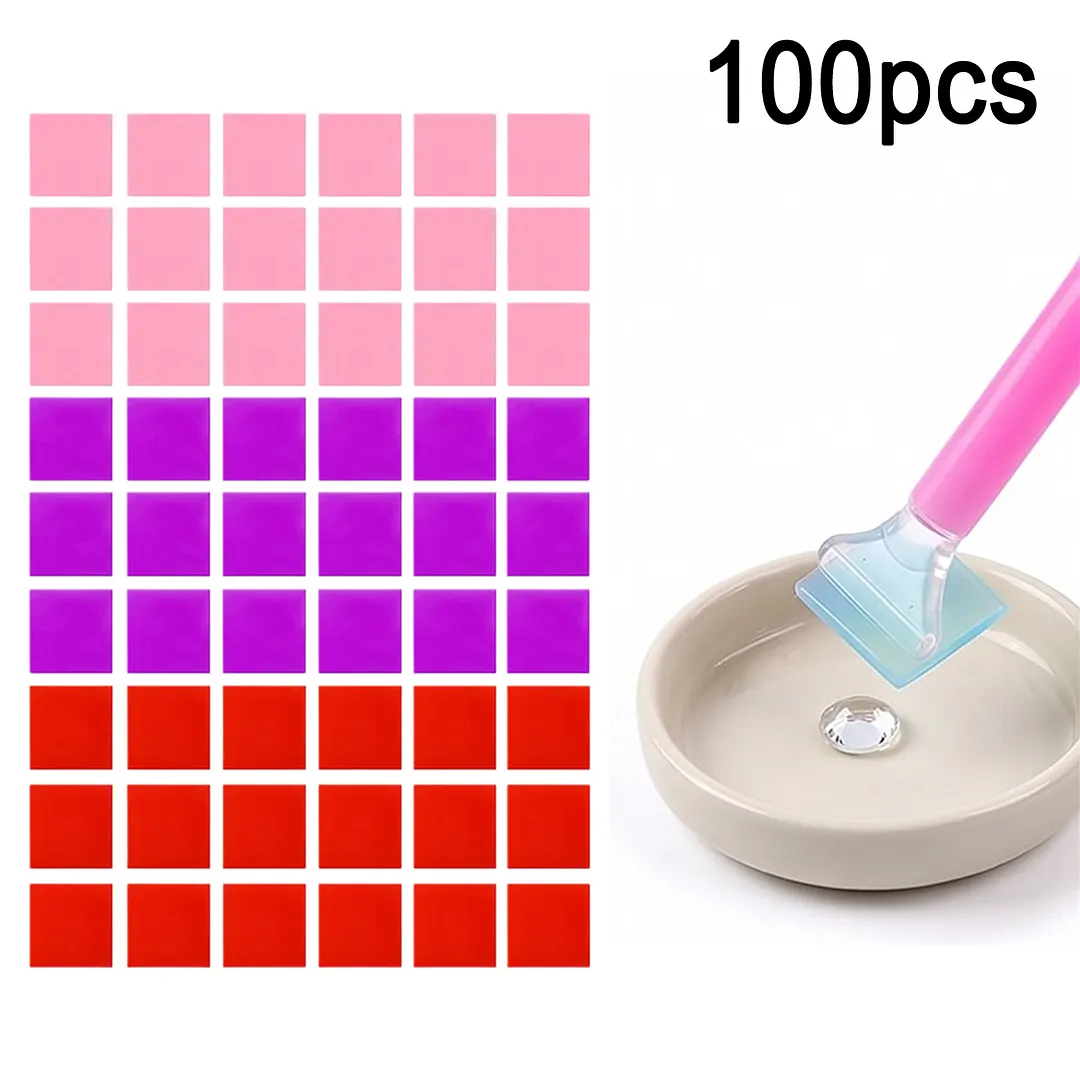 100pcs Diamond Art Wax 2.5x2.5mm Diamond Art Painting Accessories and Tools DIY Diamond Painting Wax for Family Handicraft Activities Leisure Time