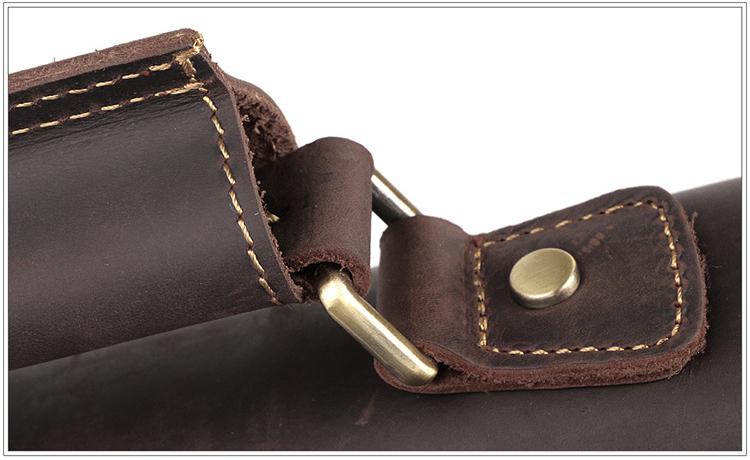 New Handmade Crazy Horse Leather Men Portfolio for 15.6" Laptop