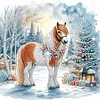 Diamond Painting - Partial Special Shaped Drill - Winter Horse(Canvas|30*30cm)