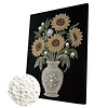 DIY Pearl Painting Sunflower for Home Wall Decor with Frame(40*30cm)