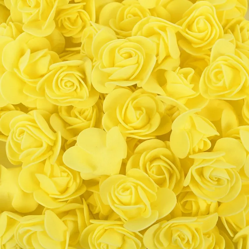 50/100/200Pcs Teddy Bear of Roses 3cm PE Foam Rose Head Artificial Flower Home Decorative Wreath Wedding Valentines Day DIY Gift