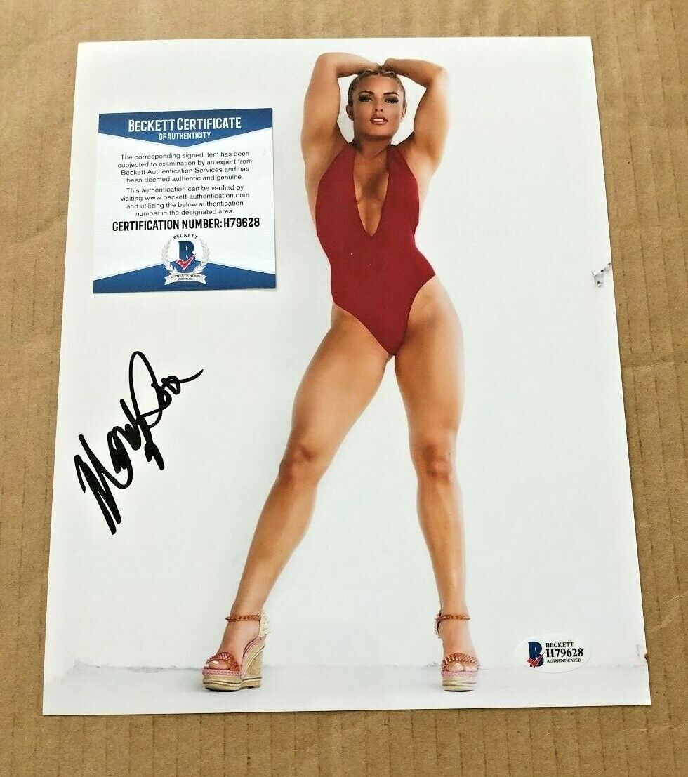 MANDY ROSE SIGNED 8X10 SEXY Photo Poster painting BECKETT CERTIFIED WWE WRESTLING