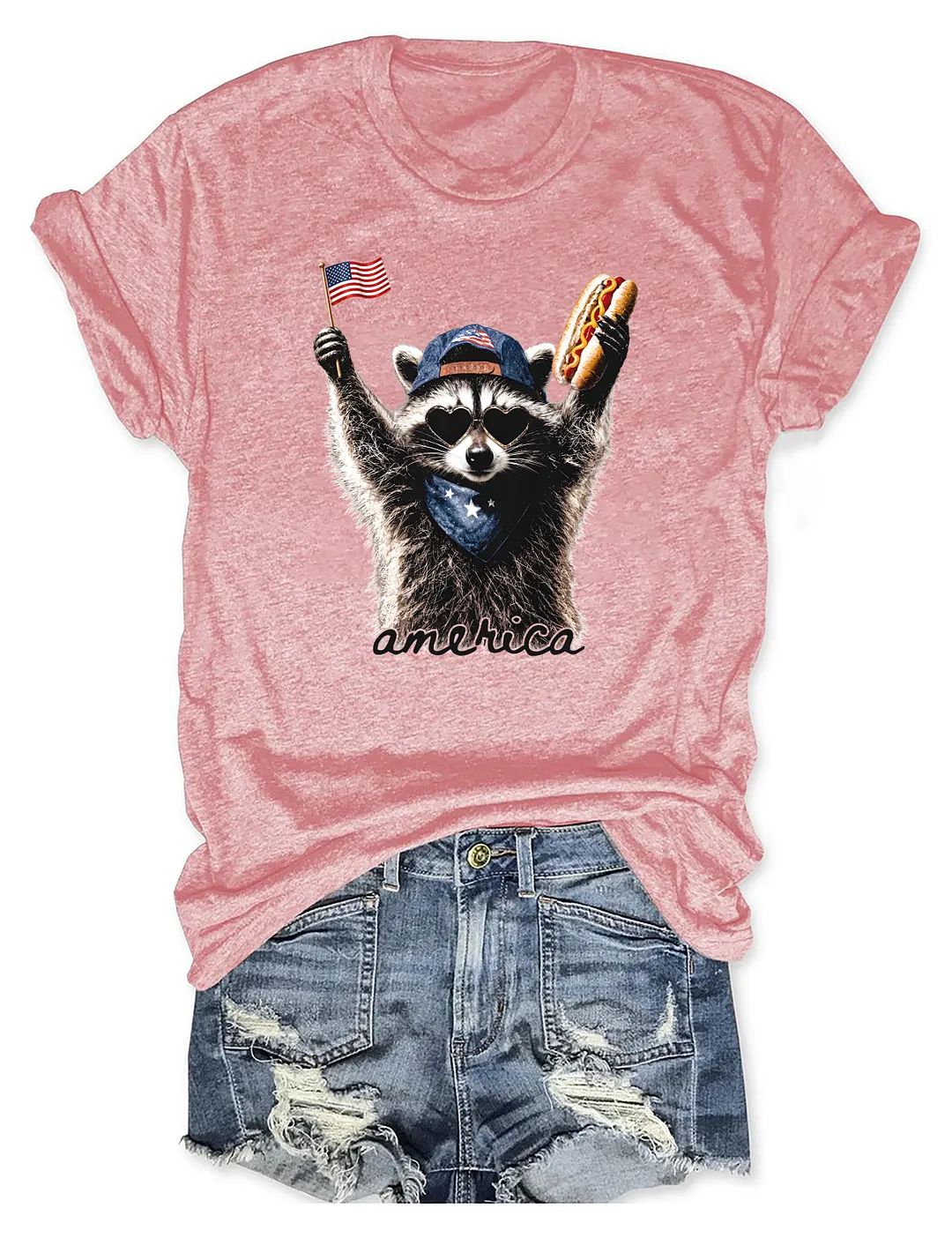 America Patriotic Raccoon T-shirt