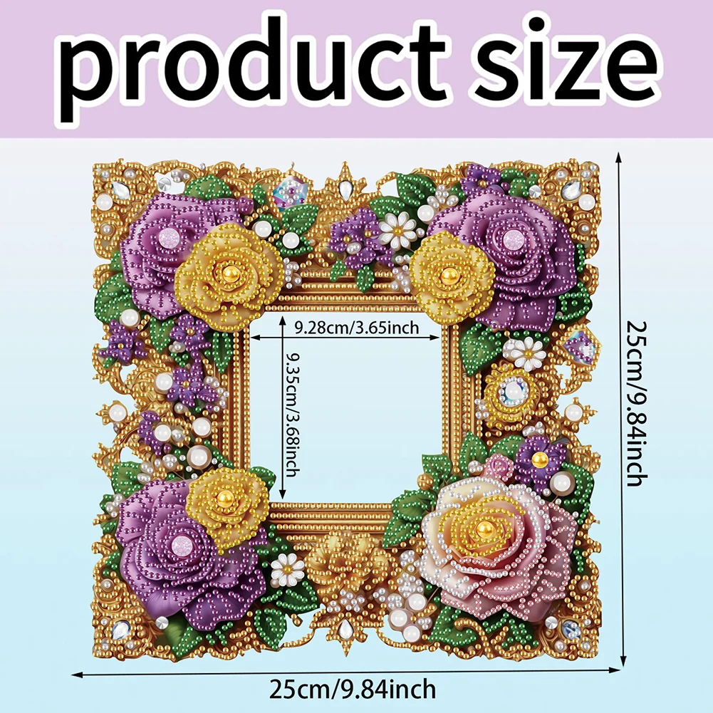 5D DIY Flower Acrylic Special Shape Diamond Painting Picture Frame