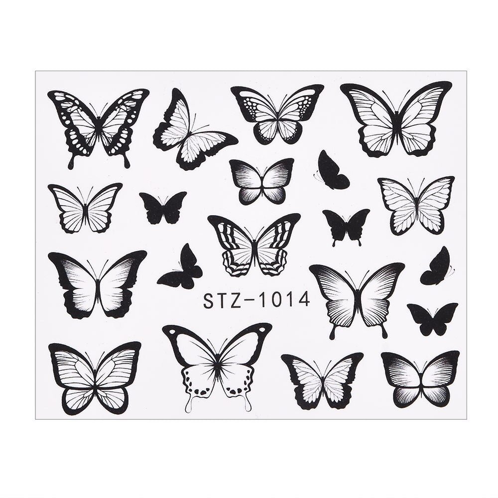 3D Butterflies Sliders Nail Art Water Transfer Decal Sticker Blue Valentine's Day Nail Decoration Tattoo Manicure Wholesale