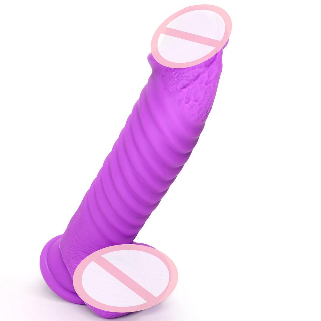 8 Inches Realistic Dildo For Women Ribbed-anal Dildo With Strong Suction Cup